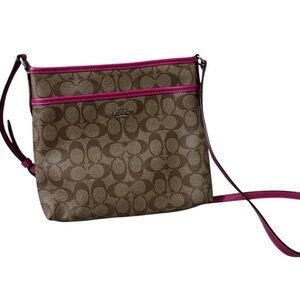 Coach Y2K Signature Crossbody Purse | Monogram Pink Brown